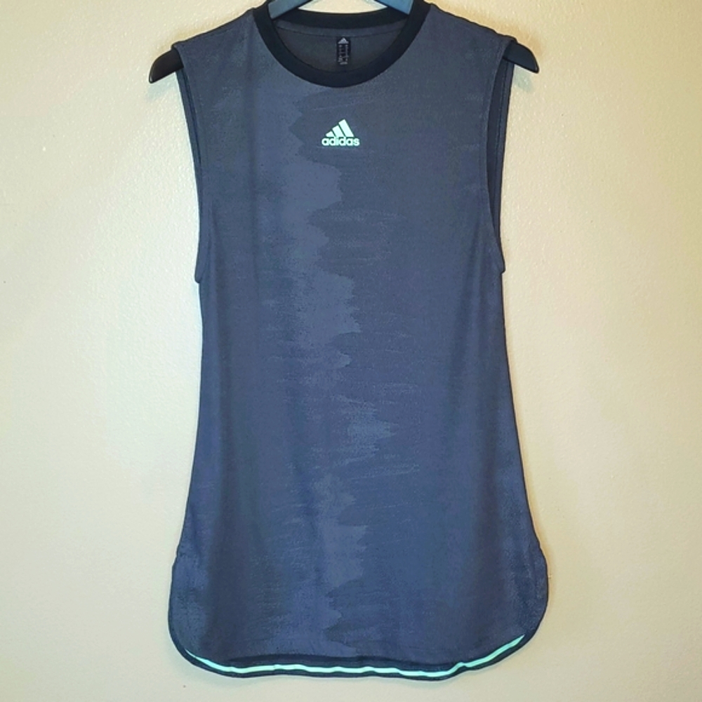 Adidas | Women's NY Tennis Dress - Black/Glow Green XS